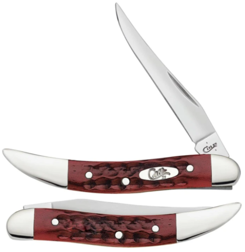 Case XX Small Texas Toothpick Folding Knife 2.25" Stainless Steel Long Clip Blade Red Jigged Bone Handle 00792 -Case Cutlery - Survivor Hand Precision Knives & Outdoor Gear Store