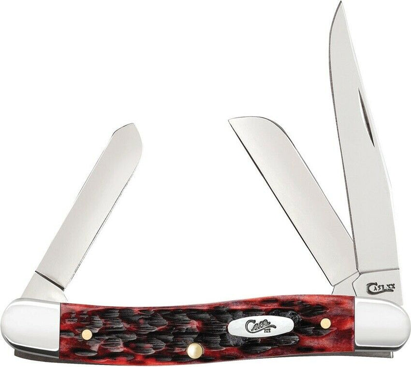 Case XX Stockman Pocket Knife Stainless Blades Crimson Peach Seed Jigged Bone Handle 27382 -Case Cutlery - Survivor Hand Precision Knives & Outdoor Gear Store