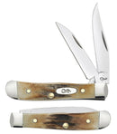 Case XX Tiny Trapper Pocket Knife Stainless Steel Blades Genuine Stag Handle 05968 -Case Cutlery - Survivor Hand Precision Knives & Outdoor Gear Store