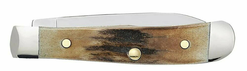 Case XX Tiny Trapper Pocket Knife Stainless Steel Blades Genuine Stag Handle 05968 -Case Cutlery - Survivor Hand Precision Knives & Outdoor Gear Store
