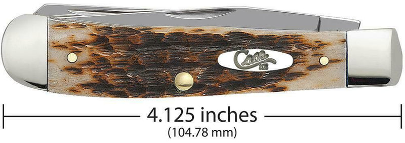 Case XX Trapper Pocket Knife Stainless Steel Blades Amber Jigged Bone Handle 00164 -Case Cutlery - Survivor Hand Precision Knives & Outdoor Gear Store