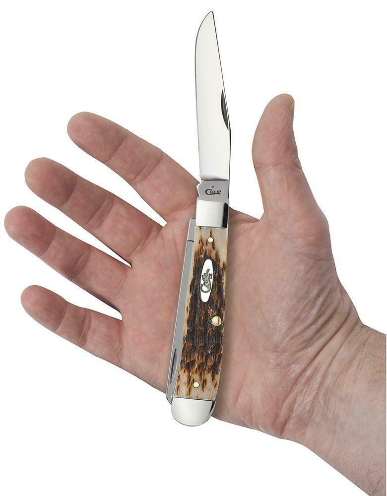 Case XX Trapper Pocket Knife Stainless Steel Blades Amber Jigged Bone Handle 00164 -Case Cutlery - Survivor Hand Precision Knives & Outdoor Gear Store