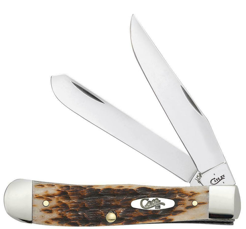 Case XX Trapper Pocket Knife Stainless Steel Blades Amber Jigged Bone Handle 00164 -Case Cutlery - Survivor Hand Precision Knives & Outdoor Gear Store