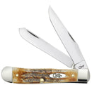 Case XX Trapper Pocket Knife Stainless Steel Blades Burnt Jigged Bone Stag Handle 03573 -Case Cutlery - Survivor Hand Precision Knives & Outdoor Gear Store