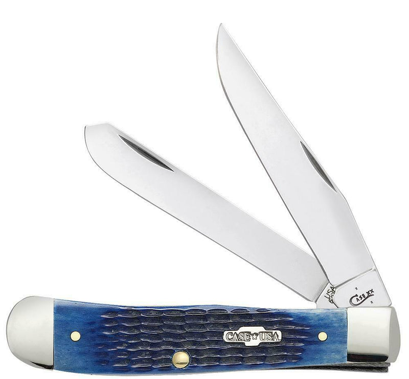 Case XX Trapper Pocket Knife Surgical Steel Blades Navy Blue Jigged Bone Handle 02800 -Case Cutlery - Survivor Hand Precision Knives & Outdoor Gear Store