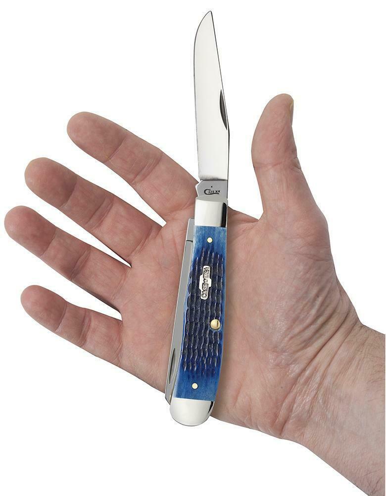 Case XX Trapper Pocket Knife Surgical Steel Blades Navy Blue Jigged Bone Handle 02800 -Case Cutlery - Survivor Hand Precision Knives & Outdoor Gear Store