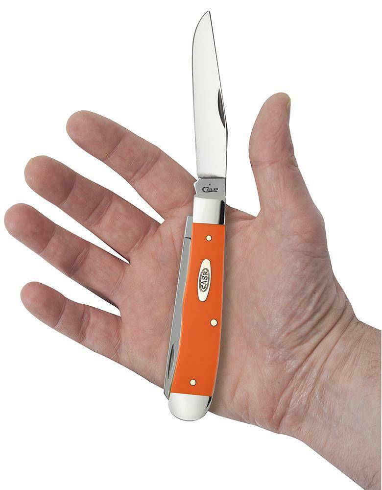 Case XX Trapper Pocket Knife Stainless Steel Blades Orange Synthetic Handle 80500 -Case Cutlery - Survivor Hand Precision Knives & Outdoor Gear Store