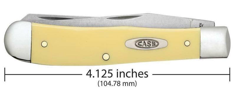 Case XX Trapper Pocket Knife Stainless Blades Yellow Smooth Syntheti Handle 81091 -Case Cutlery - Survivor Hand Precision Knives & Outdoor Gear Store