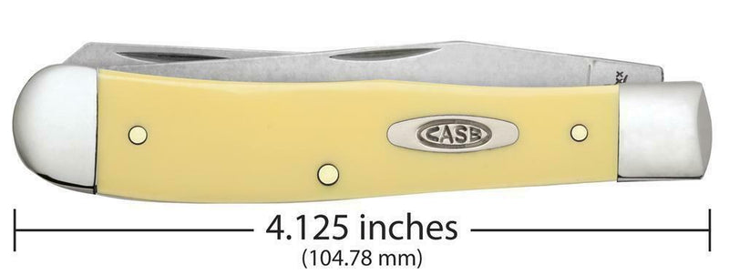 Case XX Trapper Pocket Knife Carbon Steel Blades Yellow Smooth Synthetic Handle 30114 -Case Cutlery - Survivor Hand Precision Knives & Outdoor Gear Store