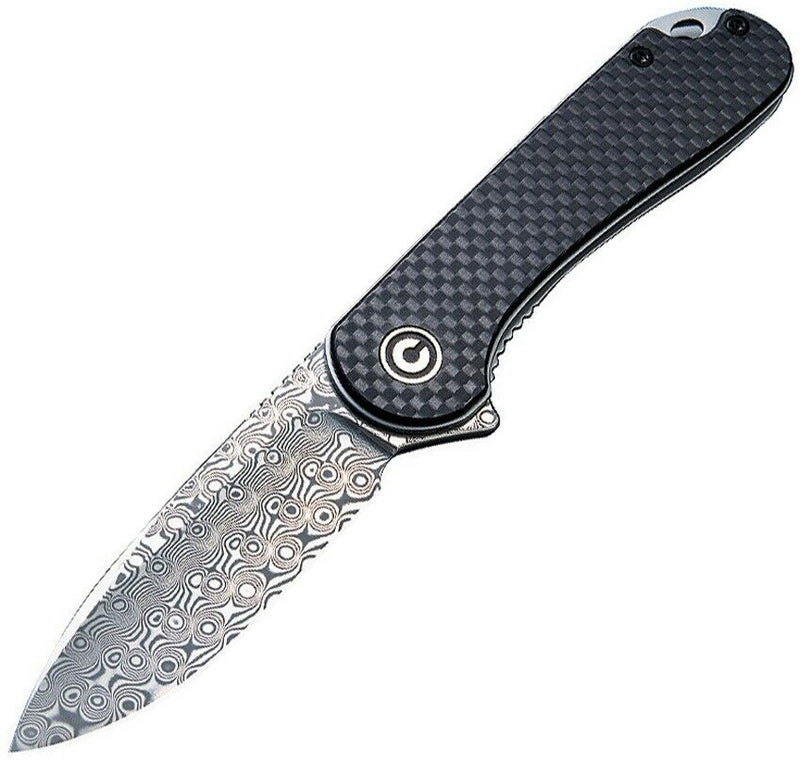 Civivi Elementum Folding Knife 3" Damascus Steel Blade G10/Carbon Fiber Handle C907DS -Civivi - Survivor Hand Precision Knives & Outdoor Gear Store