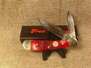 Frost Cutlery Copperhead Pocket Knife Stainless Steel Blades Red Pick Bone Handle 950RPB -Frost Cutlery - Survivor Hand Precision Knives & Outdoor Gear Store