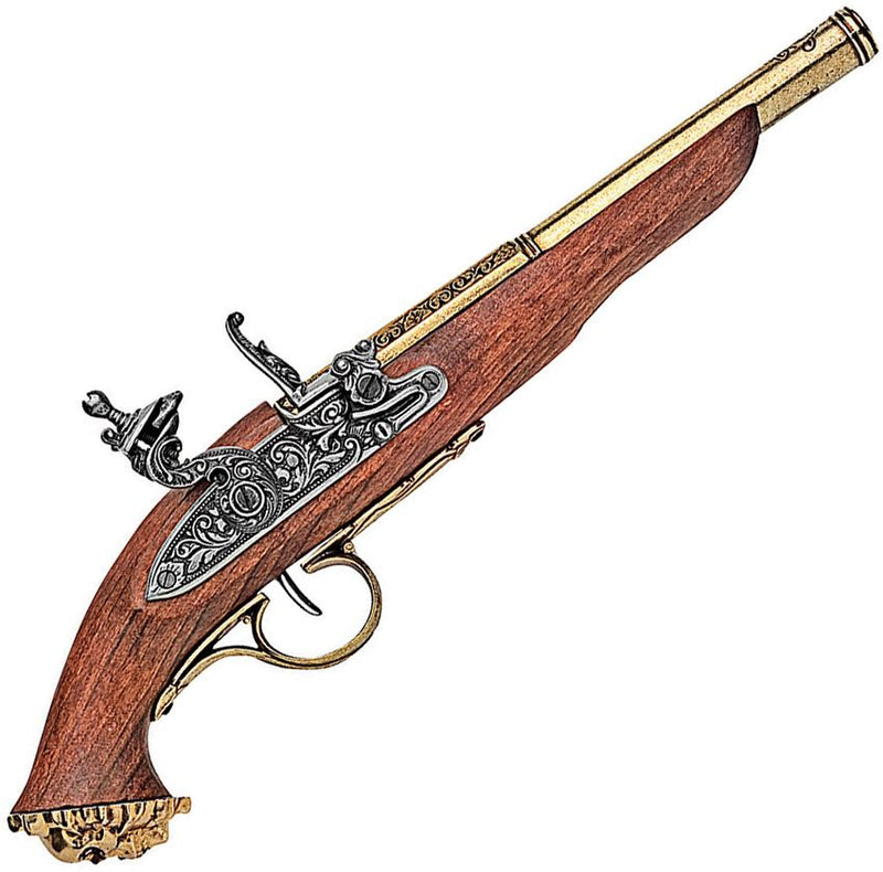 Denix 18th Century Pirate Flintlock Non-firing Replica Wood Stock Antique Brass Finish Metal Barrel 1103L -Denix - Survivor Hand Precision Knives & Outdoor Gear Store