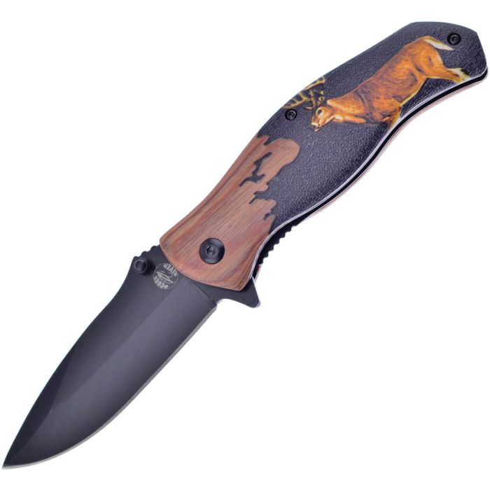 Frost Cutlery Deer Folding Knife 3.5" Stainless Steel Blade Pakkawood Handle 04D -Frost Cutlery - Survivor Hand Precision Knives & Outdoor Gear Store