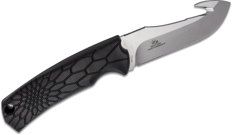 Fox Core Guthook Skinner Fixed Knife 4.25" Becut Steel Blade Black Polypropylene 607 -Fox - Survivor Hand Precision Knives & Outdoor Gear Store