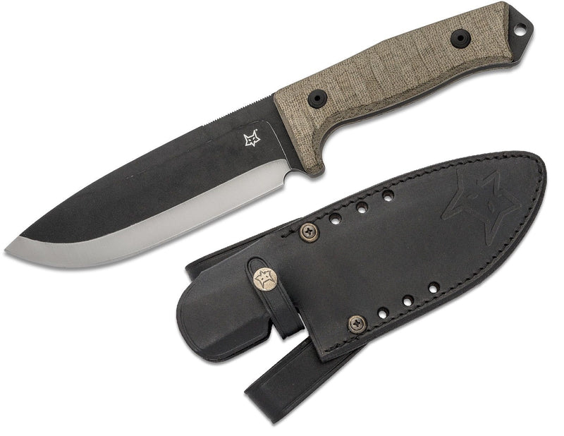 Fox Bushman Fixed Knife 6.25" D2 Tool Steel Blade Natural Canvas Micarta Handle 609OD -Fox - Survivor Hand Precision Knives & Outdoor Gear Store