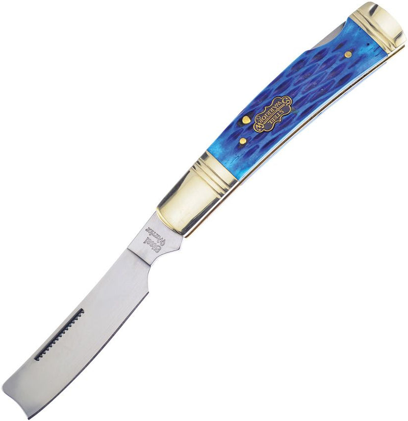 Frost Cutlery One Arm Folding Knife Stainless Steel Razor Blade Blue Jigged Bone Handle W034BLCS -Frost Cutlery - Survivor Hand Precision Knives & Outdoor Gear Store