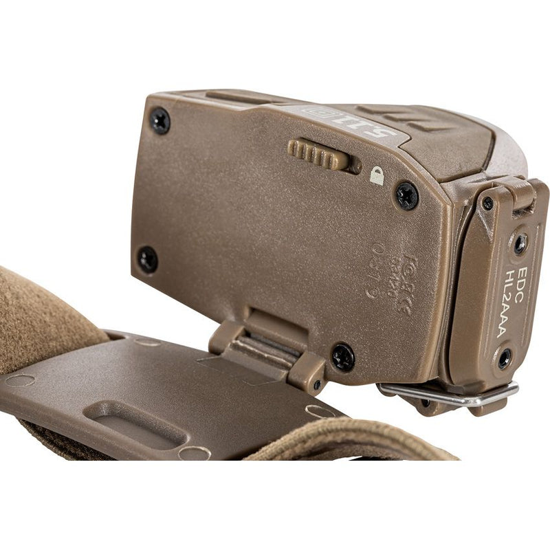 5.11 Tactical EDC HL2AAA Headlamp Kanga Water And Impact Resistant Tan Adjustable Head Strap With Polymer Construction 53420134 -5.11 Tactical - Survivor Hand Precision Knives & Outdoor Gear Store