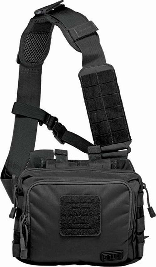 5.11 Tactical 2 Banger Bag Black Water Resistant 1050D Nylon Construction With Adjustable Padded Shoulder Strap 56180 -5.11 Tactical - Survivor Hand Precision Knives & Outdoor Gear Store