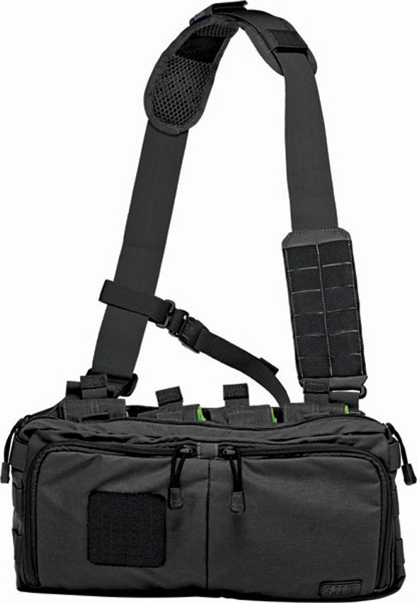5.11 Tactical 4 Banger Bag Black Water Resistant 1050D Nylon Construction With Adjustable Padded Shoulder Strap 56181 -5.11 Tactical - Survivor Hand Precision Knives & Outdoor Gear Store