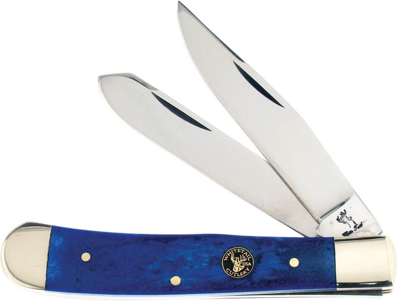 Frost Cutlery Trapper Pocket Knife Stainless Steel Blades Blue Smooth Bone Handle T312BLSB -Frost Cutlery - Survivor Hand Precision Knives & Outdoor Gear Store