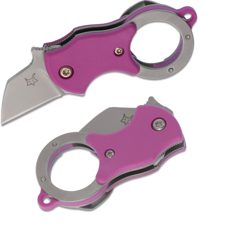 Fox Mini-Ta Linerlock Folding Knife 1" 4116 Steel Blade Pink FRN Handle 536P -Fox - Survivor Hand Precision Knives & Outdoor Gear Store