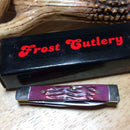 Frost Cutlery Baby Doc Pocket Knife Stainless Steel Blades Red Jigged Bone Handle 14974DRJB -Frost Cutlery - Survivor Hand Precision Knives & Outdoor Gear Store