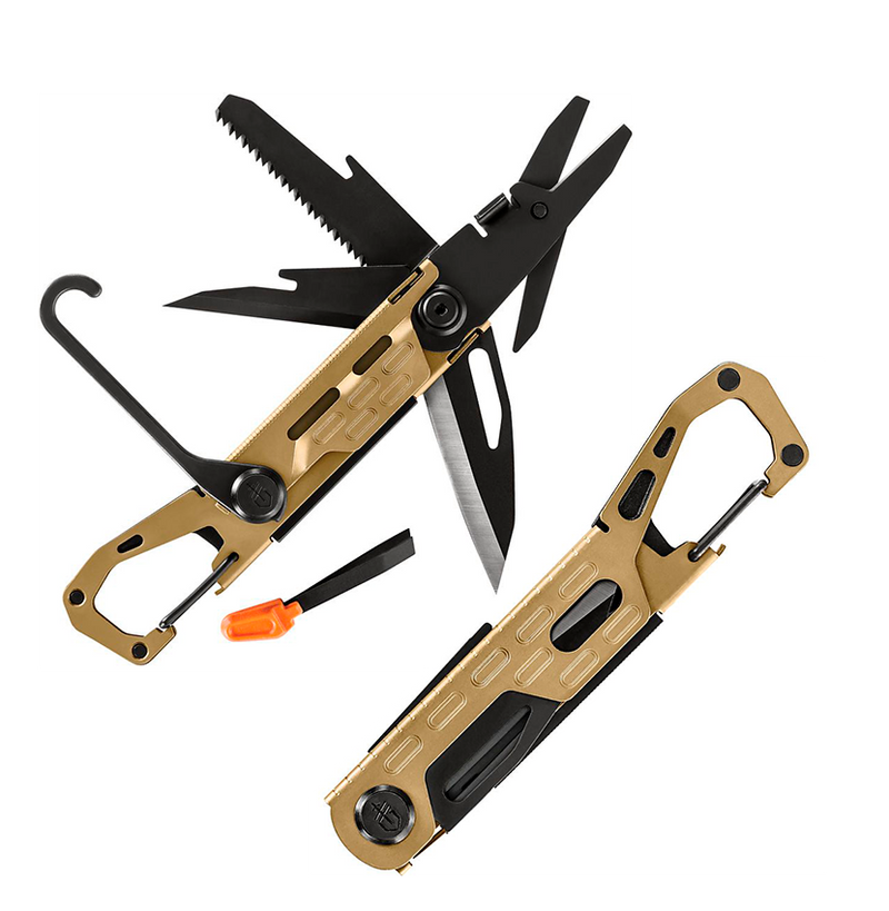 Gerber Stake Out Multi Tool With 2.25" Framelock Scandi Grind Blade Champagne Aluminum Handle1744 -Gerber - Survivor Hand Precision Knives & Outdoor Gear Store