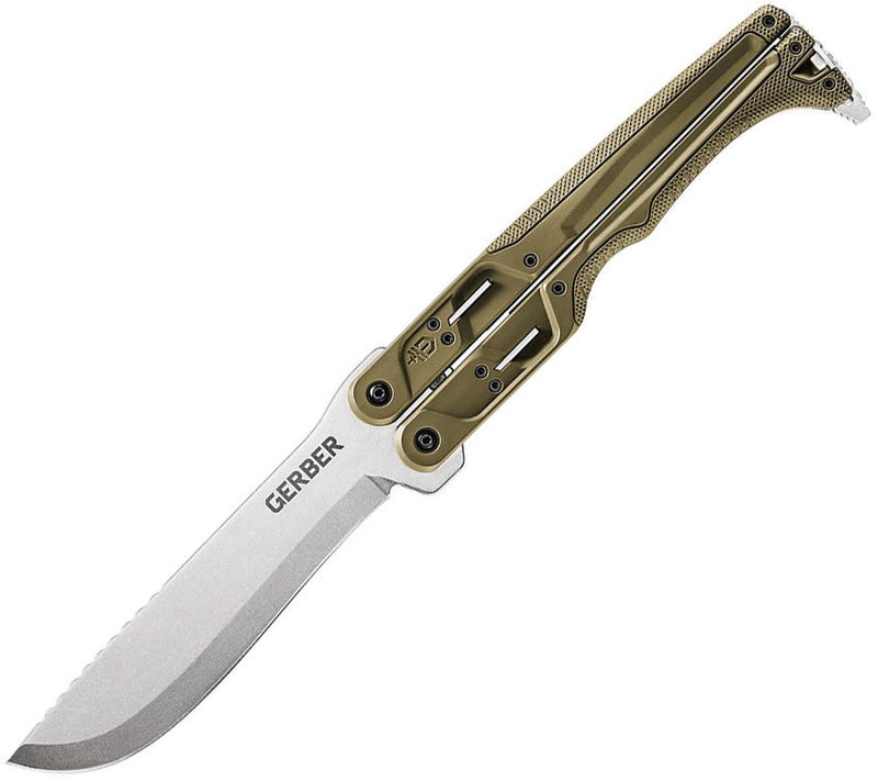 Gerber Doubledown Machete Fixed Knife 7" 420HC Steel Blade Green Stainless Handle 1533 -Gerber - Survivor Hand Precision Knives & Outdoor Gear Store