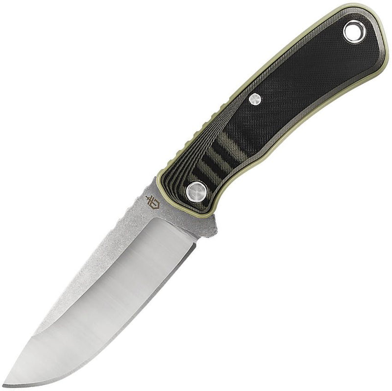 Gerber Downwind Fixed Knife 4.5" Stainless Steel Full Tang Blade Black and Green G10 Handle 1818 -Gerber - Survivor Hand Precision Knives & Outdoor Gear Store