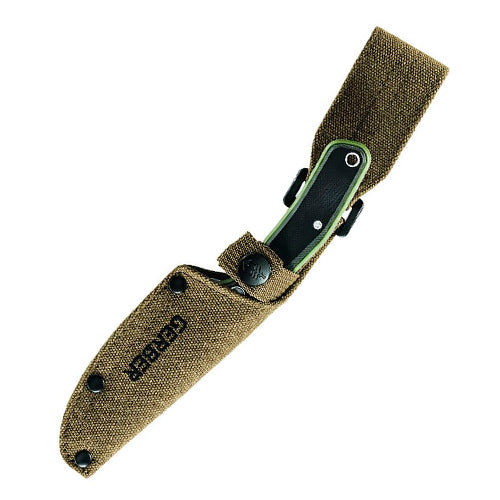 Gerber Downwind Fixed Knife 4.5" Stainless Steel Full Tang Blade Black and Green G10 Handle 1818 -Gerber - Survivor Hand Precision Knives & Outdoor Gear Store