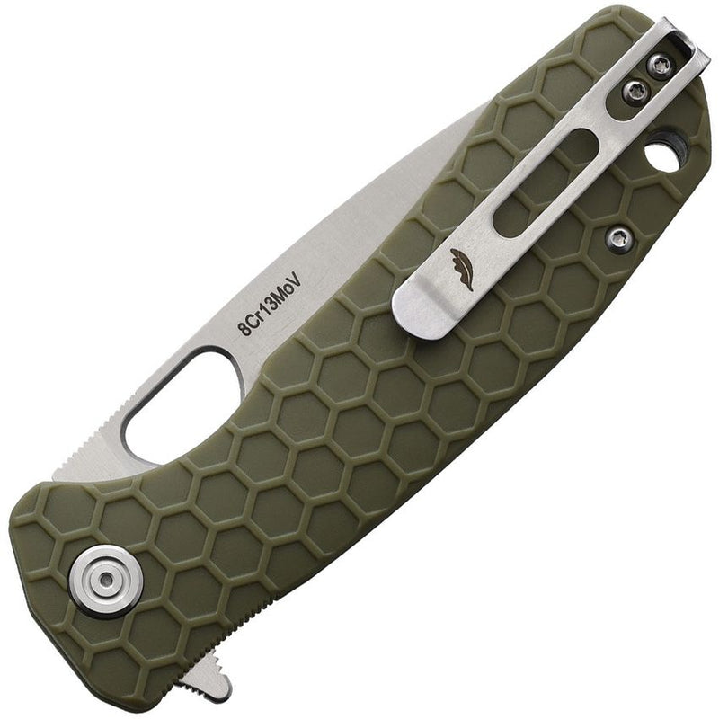 Honey Badger Knives Large Linerlock Folding Knife 3.63" 8Cr13MoV Steel Drop Point Blade Green Textured GRN Handle 1003 -Honey Badger Knives - Survivor Hand Precision Knives & Outdoor Gear Store