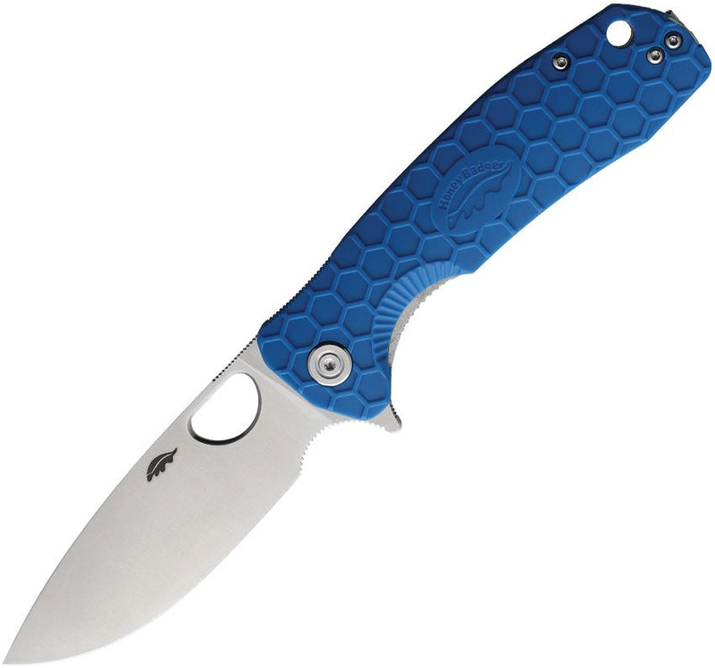 Honey Badger Knives Large Linerlock Folding Knife 3.63" 8Cr13MoV Steel Drop Point Blade Blue Textured GRN Handle 1004 -Honey Badger Knives - Survivor Hand Precision Knives & Outdoor Gear Store