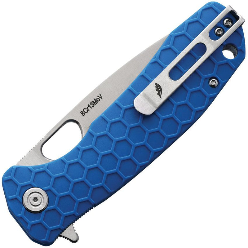 Honey Badger Knives Large Linerlock Folding Knife 3.63" 8Cr13MoV Steel Drop Point Blade Blue Textured GRN Handle 1004 -Honey Badger Knives - Survivor Hand Precision Knives & Outdoor Gear Store