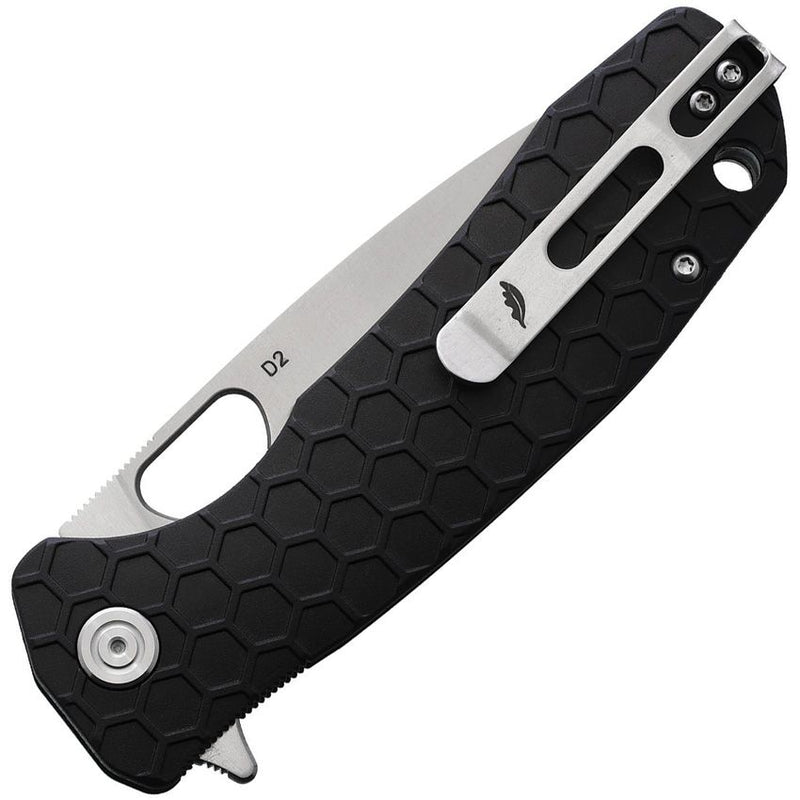 Honey Badger Knives Large Linerlock Folding Knife 3.63" D2 Tool Steel Drop Point Blade Black Textured GRN Handle 1008 -Honey Badger Knives - Survivor Hand Precision Knives & Outdoor Gear Store