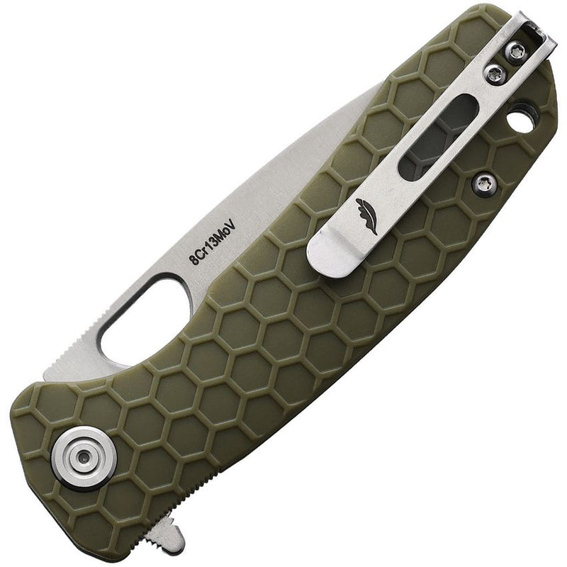 Honey Badger Knives Medium Linerlock Folding Knife 3.13" 8Cr13MoV Steel Drop Point Blade Green Textured GRN Handle 1013 -Honey Badger Knives - Survivor Hand Precision Knives & Outdoor Gear Store