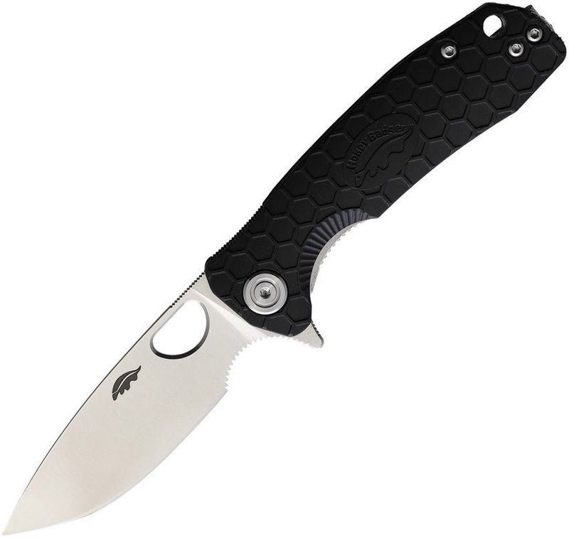 Honey Badger Knives Small Linerlock Folding Knife 2.75" 8Cr13MoV Steel Blade Black Textured GRN Handle 1021 -Honey Badger Knives - Survivor Hand Precision Knives & Outdoor Gear Store