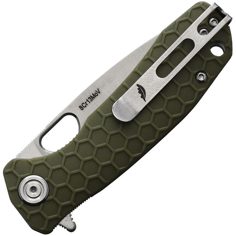 Honey Badger Knives Small Linerlock Folding Knife 2.75" 8Cr13MoV Steel Drop Point Blade Green Textured GRN Handle 1023 -Honey Badger Knives - Survivor Hand Precision Knives & Outdoor Gear Store