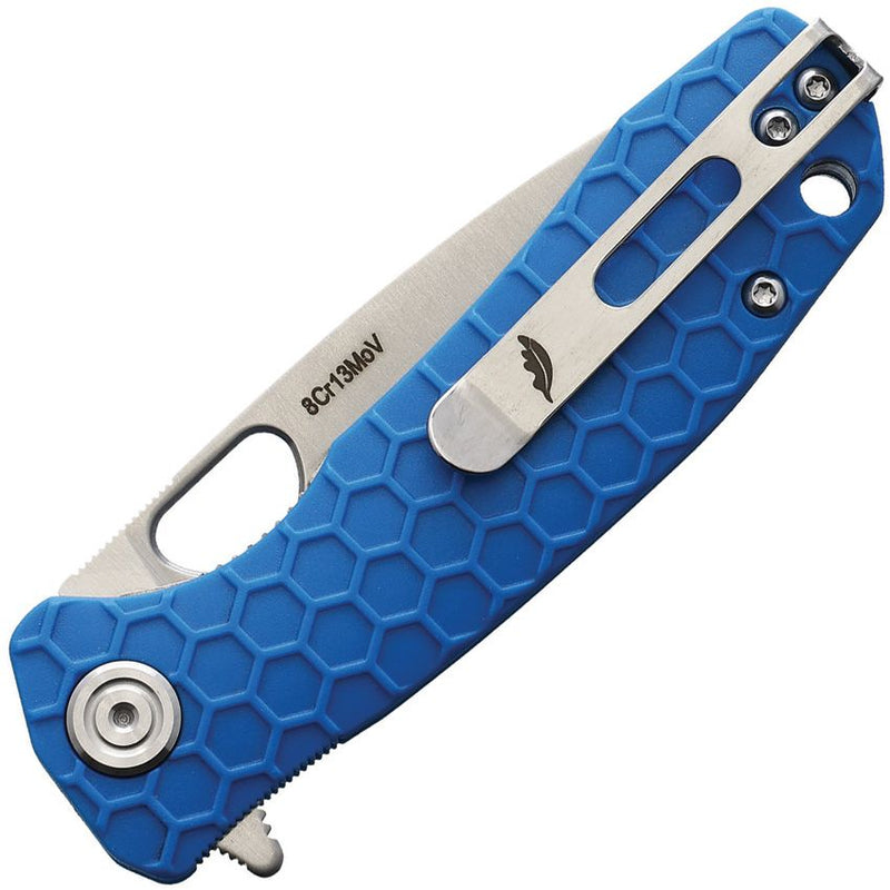 Honey Badger Knives Small Linerlock Folding Knife 2.75" 8Cr13MoV Steel Drop Point Blade Blue Textured GRN Handle 1024 -Honey Badger Knives - Survivor Hand Precision Knives & Outdoor Gear Store