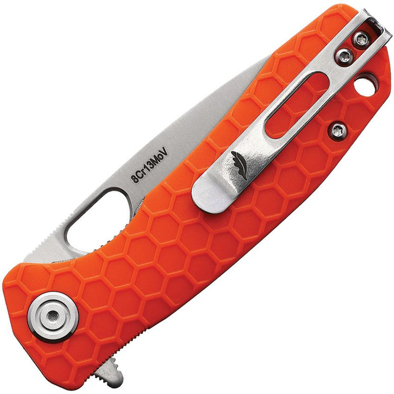 Honey Badger Knives Small Linerlock Folding Knife 2.75" 8Cr13MoV Steel Drop Point Blade Orange Textured GRN Handle 1035 -Honey Badger Knives - Survivor Hand Precision Knives & Outdoor Gear Store