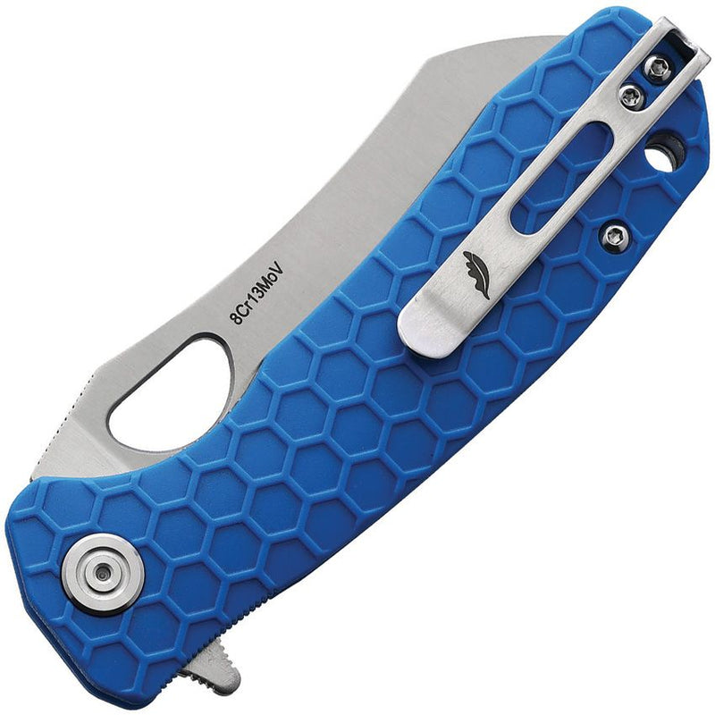 Honey Badger Knives Linerlock Folding Knife 3.13" 8Cr13MoV Steel Warncleaver Blade Blue Textured GRN Handle 1041 -Honey Badger Knives - Survivor Hand Precision Knives & Outdoor Gear Store