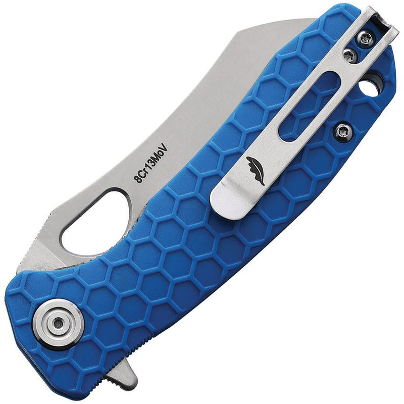 Honey Badger Knives Linerlock Folding Knife 2.75" 8Cr13MoV Steel Warncleaver Blade Blue Textured GRN Handle 1048 -Honey Badger Knives - Survivor Hand Precision Knives & Outdoor Gear Store