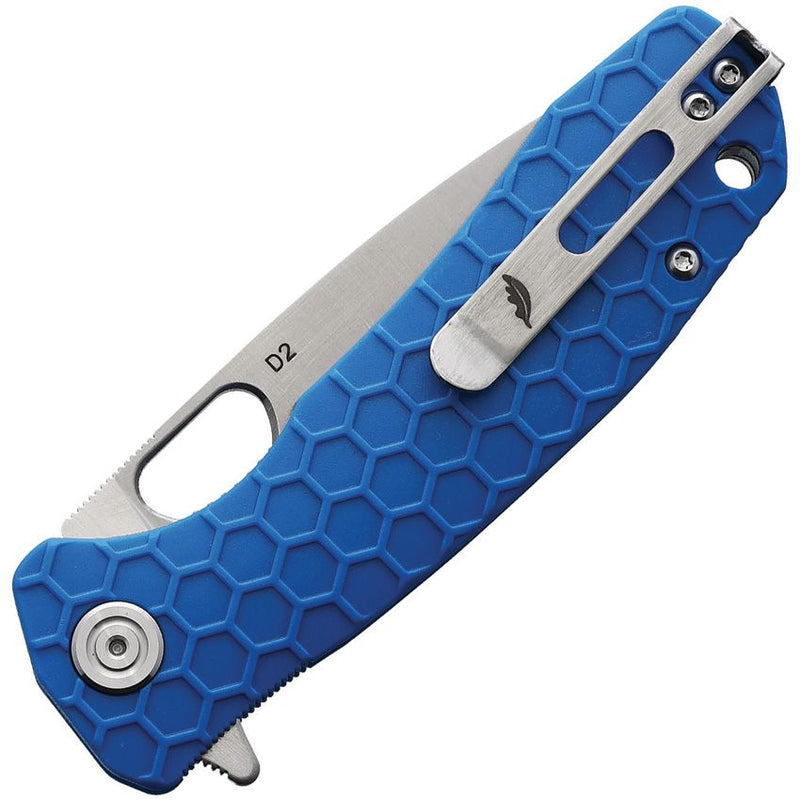 Honey Badger Knives Medium Linerlock Folding Knife 3.13" D2 Tool Steel Drop Point Blade Blue Textured GRN Handle 1058 -Honey Badger Knives - Survivor Hand Precision Knives & Outdoor Gear Store