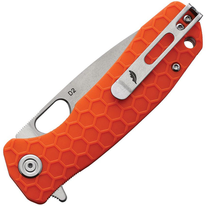 Honey Badger Knives Medium Linerlock Folding Knife 3.13" D2 Tool Steel Drop Point Blade Orange Textured GRN Handle 1060 -Honey Badger Knives - Survivor Hand Precision Knives & Outdoor Gear Store