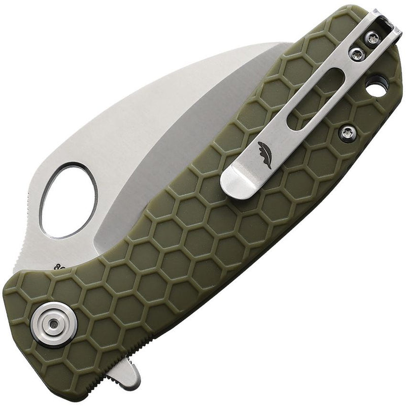 Honey Badger Knives Medium Liner Folding Knife 3" 8Cr13MoV Steel Claw Blade Green Textured GRN Handle 1123 -Honey Badger Knives - Survivor Hand Precision Knives & Outdoor Gear Store