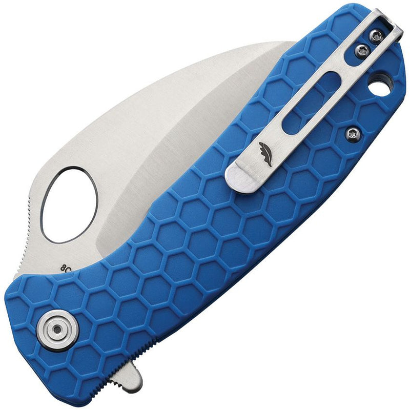 Honey Badger Knives Large Liner Folding Knife 3.38" 8Cr13MoV Steel Claw Blade Blue Textured GRN Handle 1137 -Honey Badger Knives - Survivor Hand Precision Knives & Outdoor Gear Store