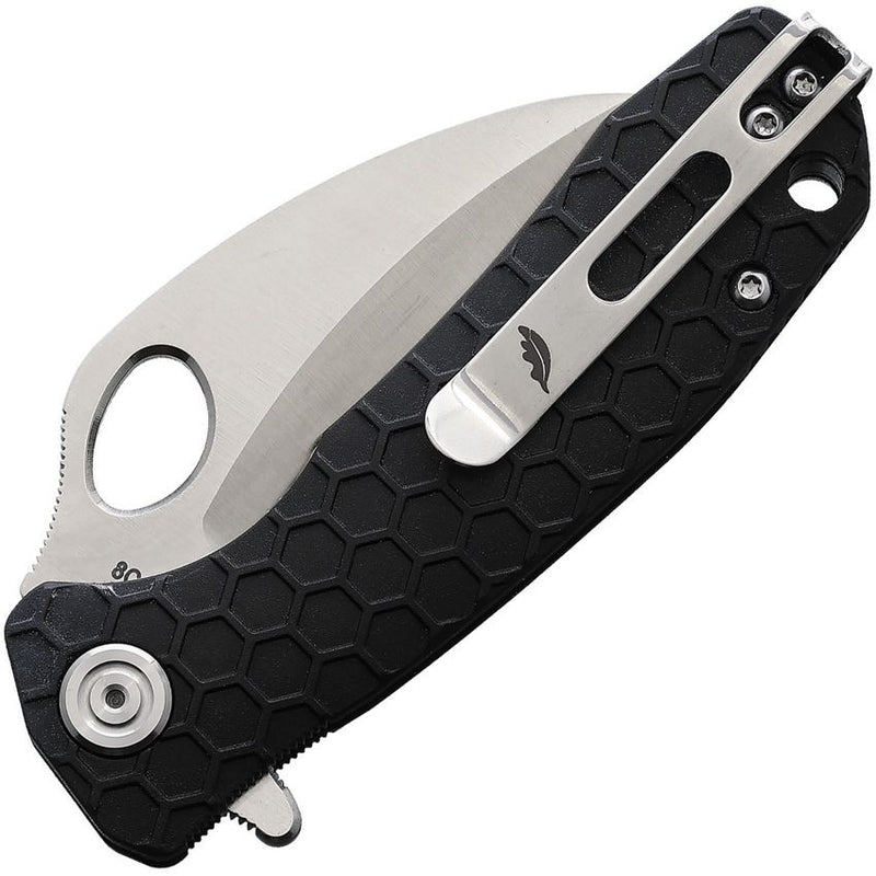 Honey Badger Knives Small Liner Folding Knife 2.75" Serrated 8Cr13MoV Steel Claw Blade Black Textured GRN Handle 1151 -Honey Badger Knives - Survivor Hand Precision Knives & Outdoor Gear Store