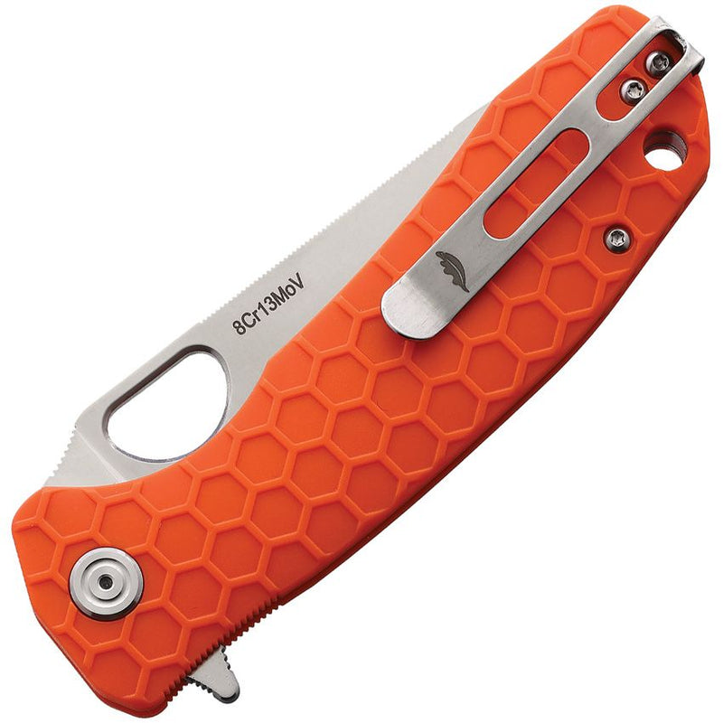 Honey Badger Knives Large Leaf Liner Folding Knife 3.63" 8Cr13MoV Steel Blade Orange Textured Nylon/Glass Fiber Handle 1293 -Honey Badger Knives - Survivor Hand Precision Knives & Outdoor Gear Store