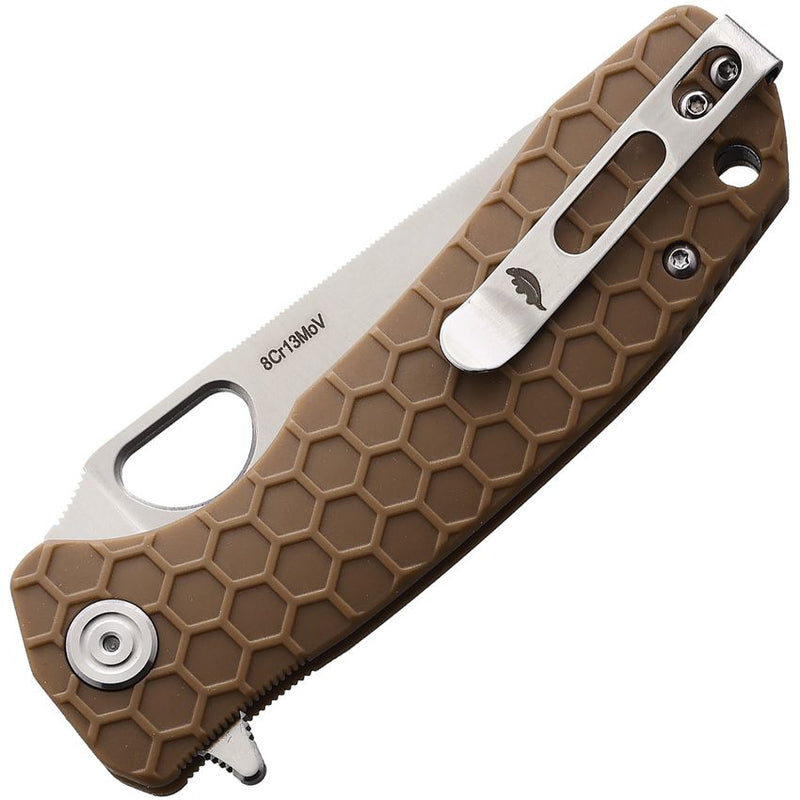 Honey Badger Knives Medium Leaf Liner Folding Knife 3.25" 8Cr13MoV Steel Blade Tan Textured Nylon/Glass Fiber Handle 1299 -Honey Badger Knives - Survivor Hand Precision Knives & Outdoor Gear Store