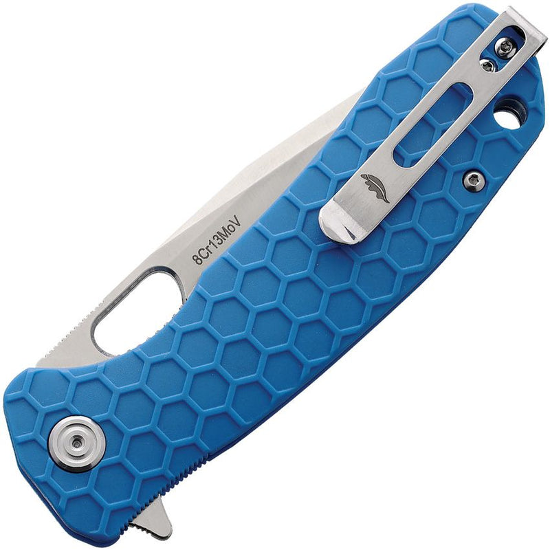 Honey Badger Knives Large Liner Folding Knife 3.63" 8Cr13MoV Steel Tanto Blade Blue Textured GRN Handle 1324 -Honey Badger Knives - Survivor Hand Precision Knives & Outdoor Gear Store