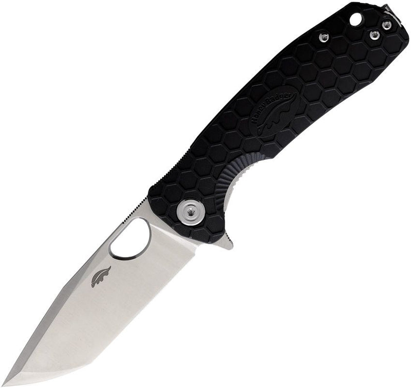 Honey Badger Knives Medium Liner Folding Knife 3.13" 8Cr13MoV Steel Tanto Blade Black Textured Nylon Handle 1331 -Honey Badger Knives - Survivor Hand Precision Knives & Outdoor Gear Store